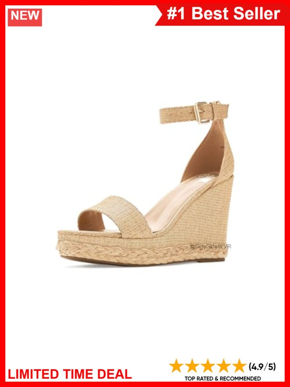 Espadrille Wedge Sandal Polyurethane Ankle Strap Open Toe Casual